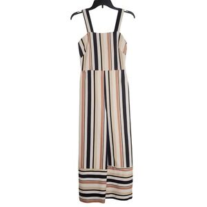 ASOS Striped Wide Leg Jumpsuit Cropped Wide Leg Sleeveless Square Neck US 0